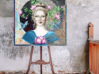 Lotus Moon Goddess Painting