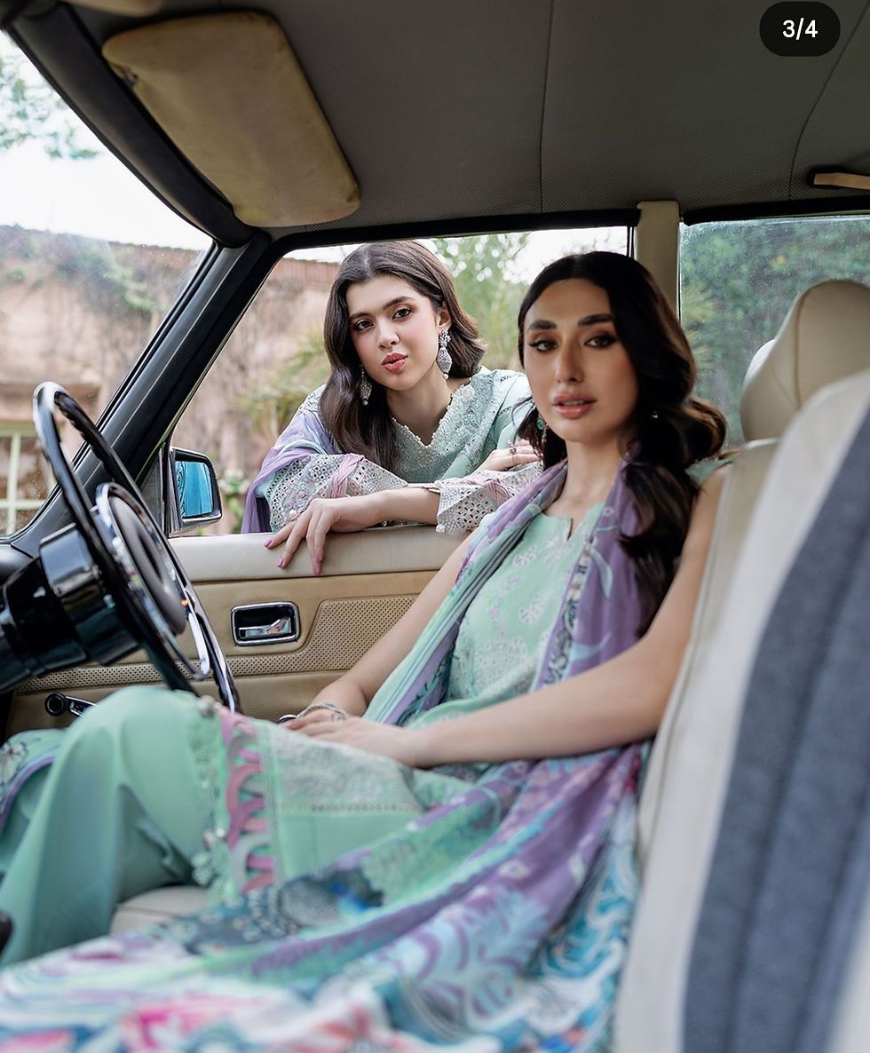 Thumbnail: ZEDZEE CLOTHING LAWN STUDIO  Andaaz by Ramsha Z-1202 - SEA GREEN Luxury lawn Vol 12