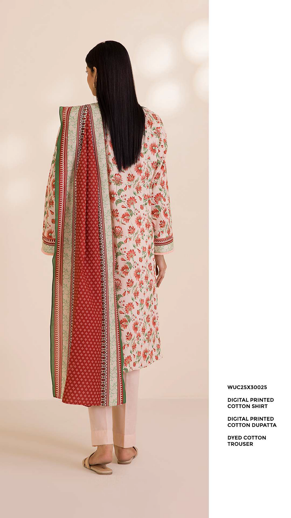 Thumbnail: ZELLBURY COTTON 3PC UNSTICHED PRINTED LAWN DRESS MATERIAL - WUC25X30025