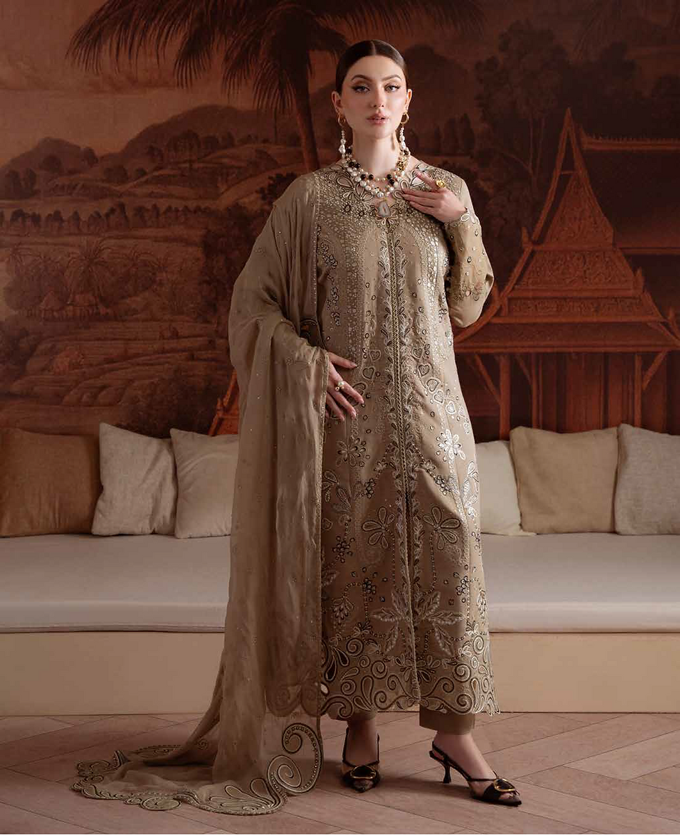 Thumbnail: NUREH KARANDI CREAM BEIGE NE-170 EXCLUSIVE UNSTICHED