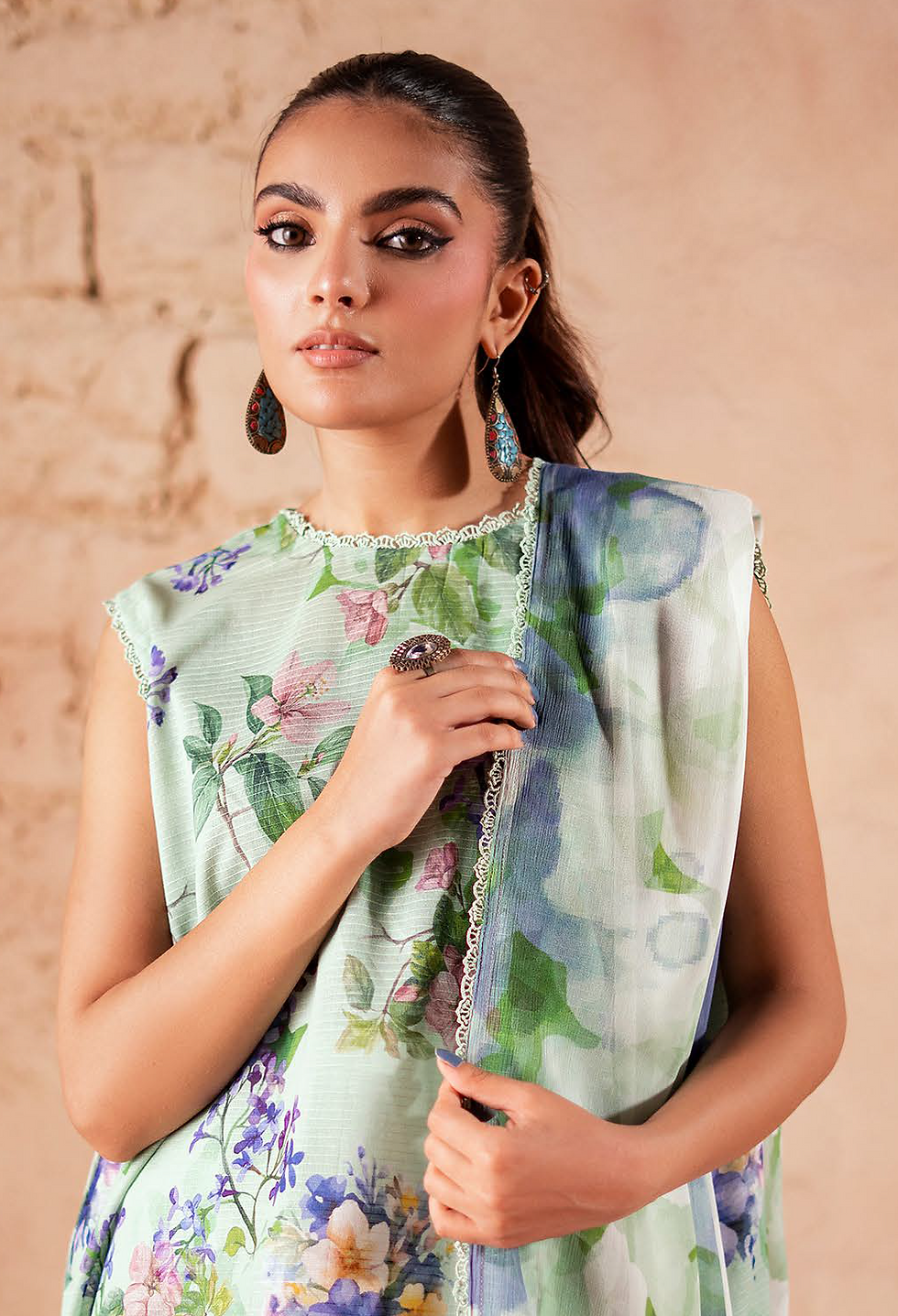 Thumbnail: BRENISH RANG E ZAAR 3-Piece Unstitched Digital Printed Lawn Suit