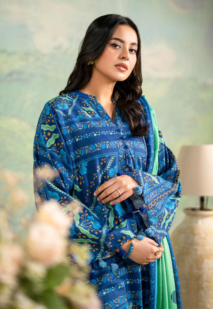 BRENISH WINTER RUSH 3-Piece Unstitched Digital Printed Khaddar Suit - 05