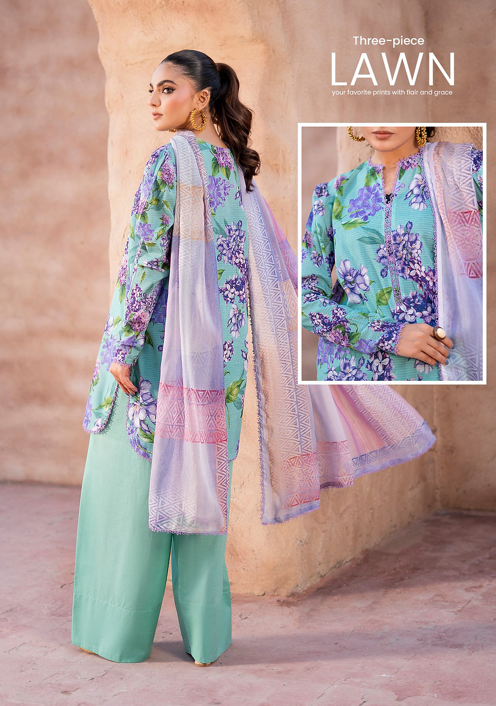 BRENISH RANG E ZAAR 3-Piece Unstitched Digital Printed Lawn Suit