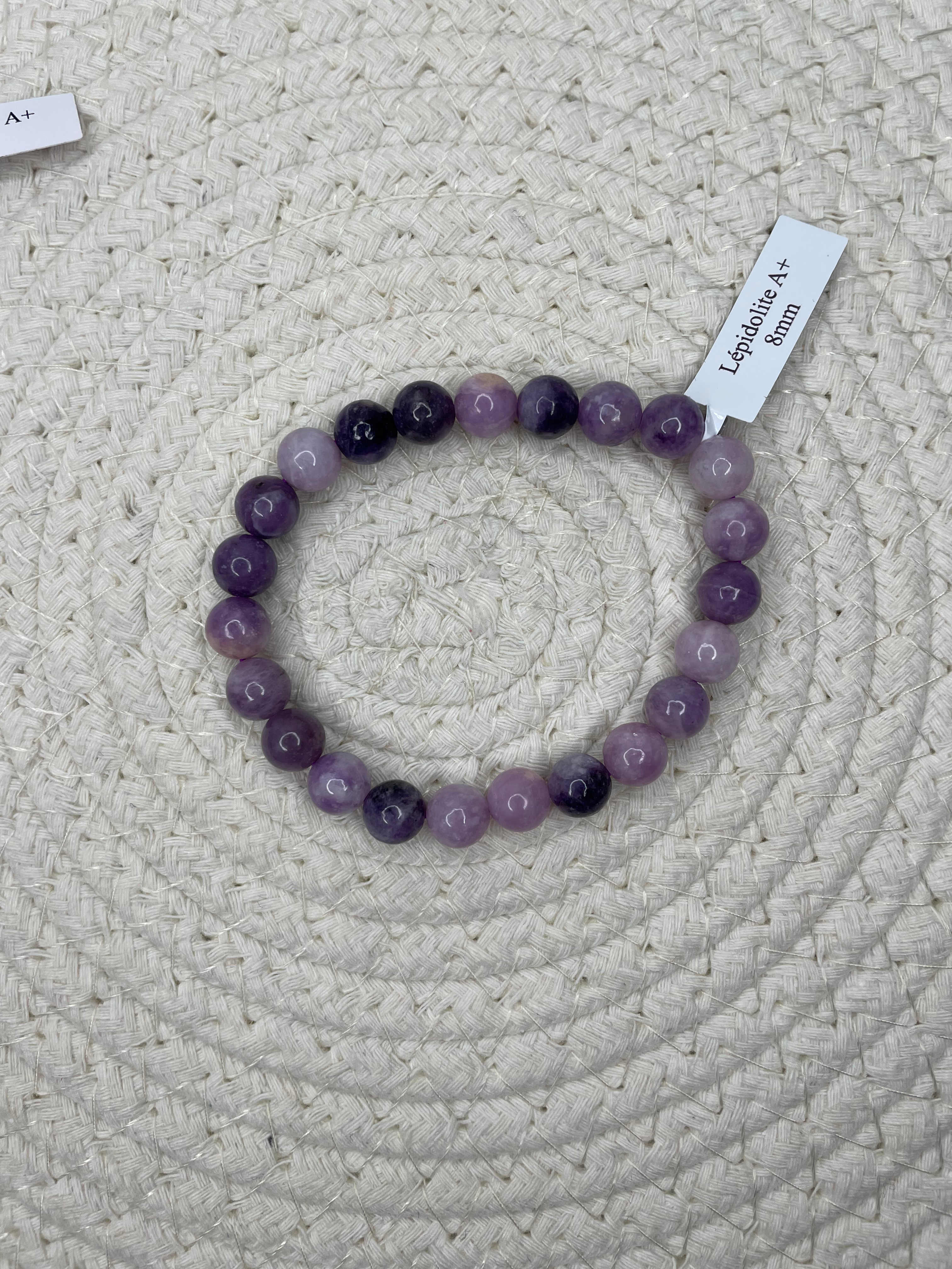 Bracelet en lépidolite 8mm