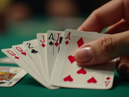 Ilustrasi permainan kartu digital QQ589 dengan tampilan kartu poker interaktif dan suasana meja permainan online bernuansa modern