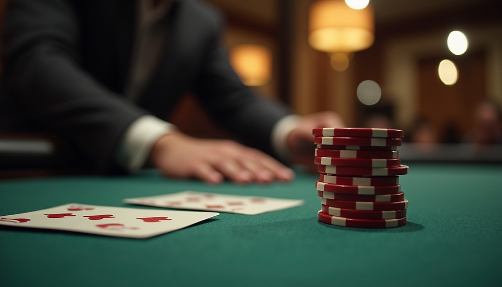 Tampilan permainan poker online modern dengan chip dan kartu di meja casino digital QQ589.