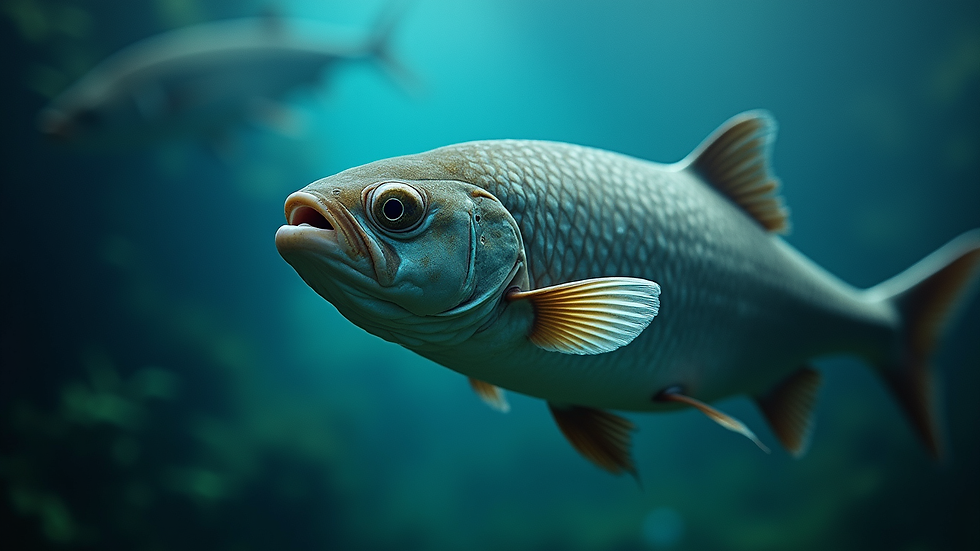 Tampilan atas permainan memancing digital dengan berbagai jenis ikan