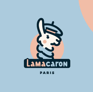 Image d'un logo pour Lamacaron, une llama avec un béret 