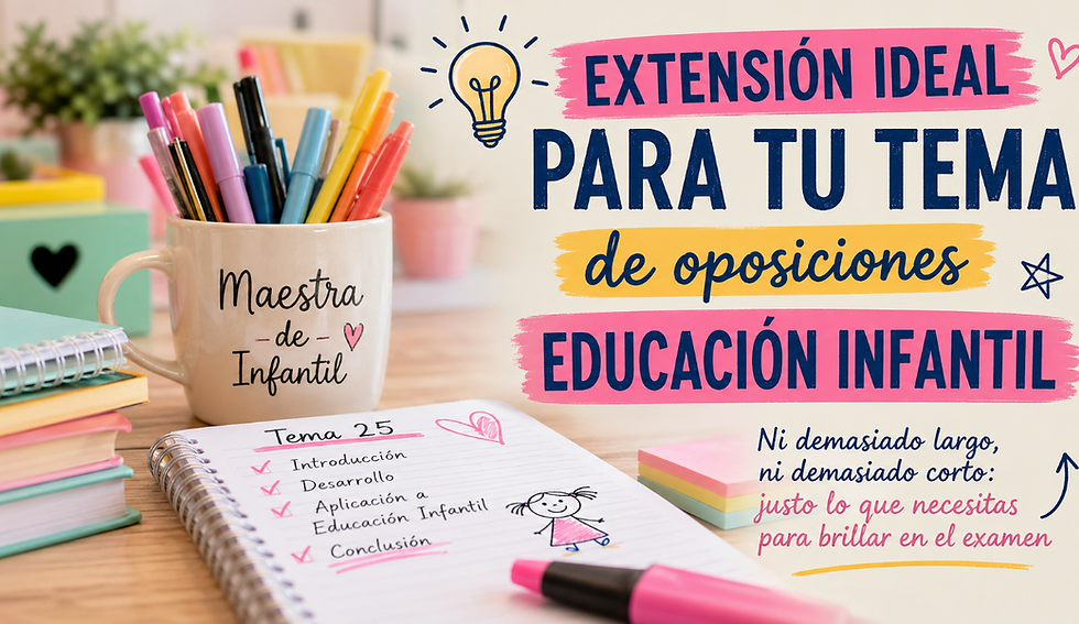 ¿Cúal es la extensión ideal para estudiar un tema de oposiciones de Infantil?