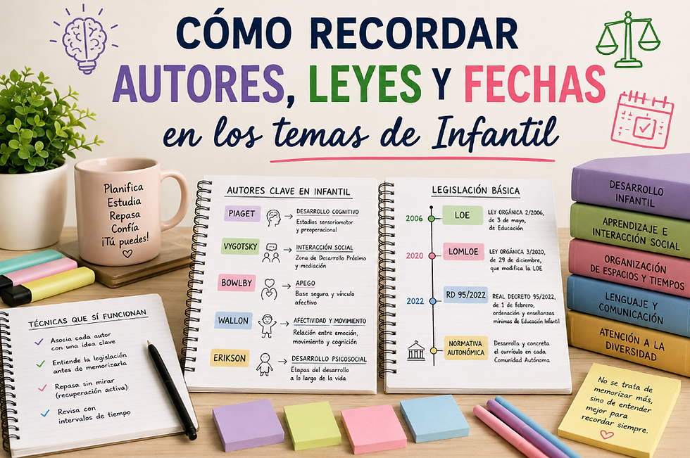 Cómo recordar autores, leyes y fechas en los temas de Educación Infantil