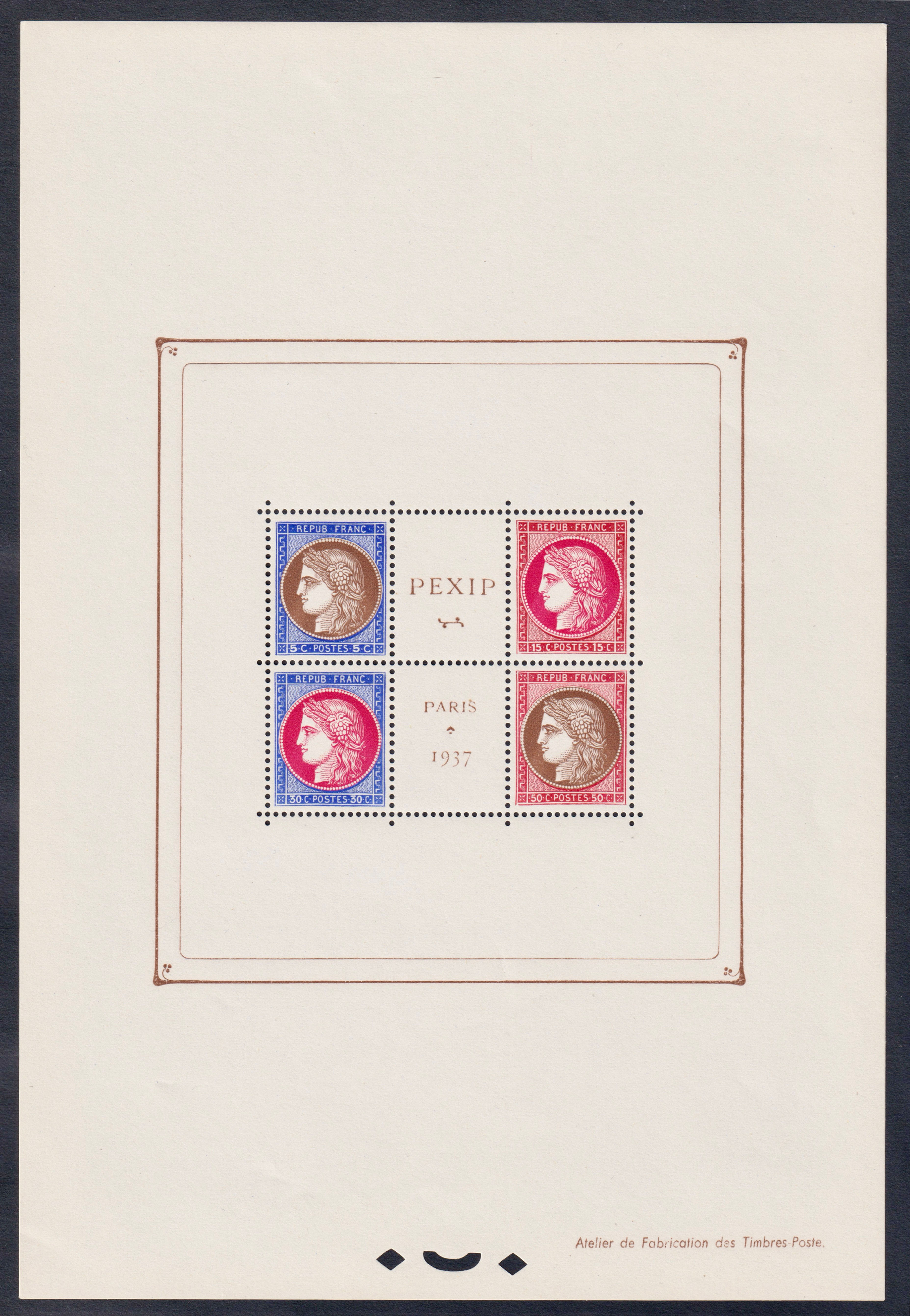 Lot 1650 - Bloc-feuillet n°3 BF3 PEXIP Expo 1937 neuf** TB SUP - Signé Scheller