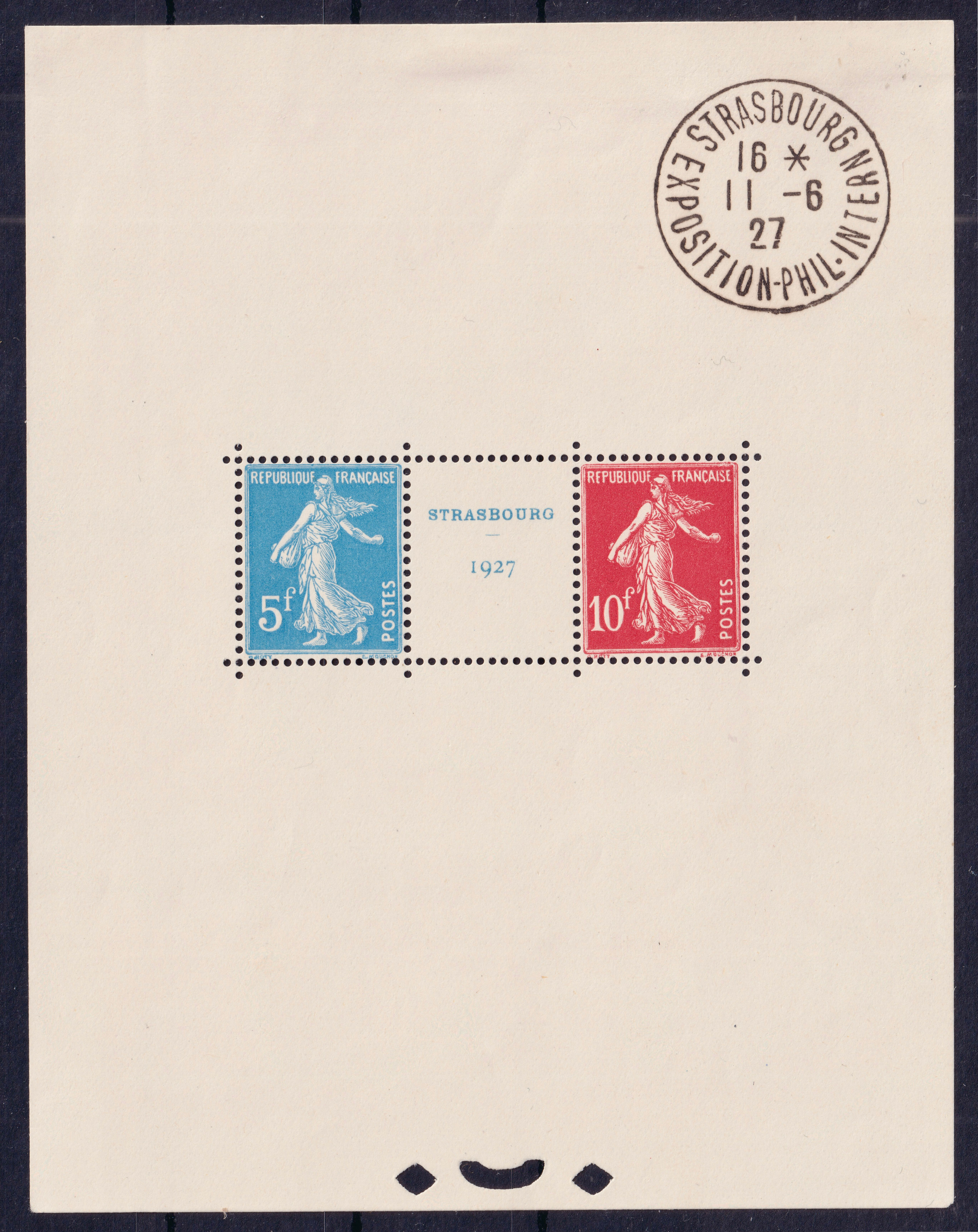 Lot 1665 - Bloc feuillet n°2 obl. hors timbres avec gomme * TB - Signé Scheller