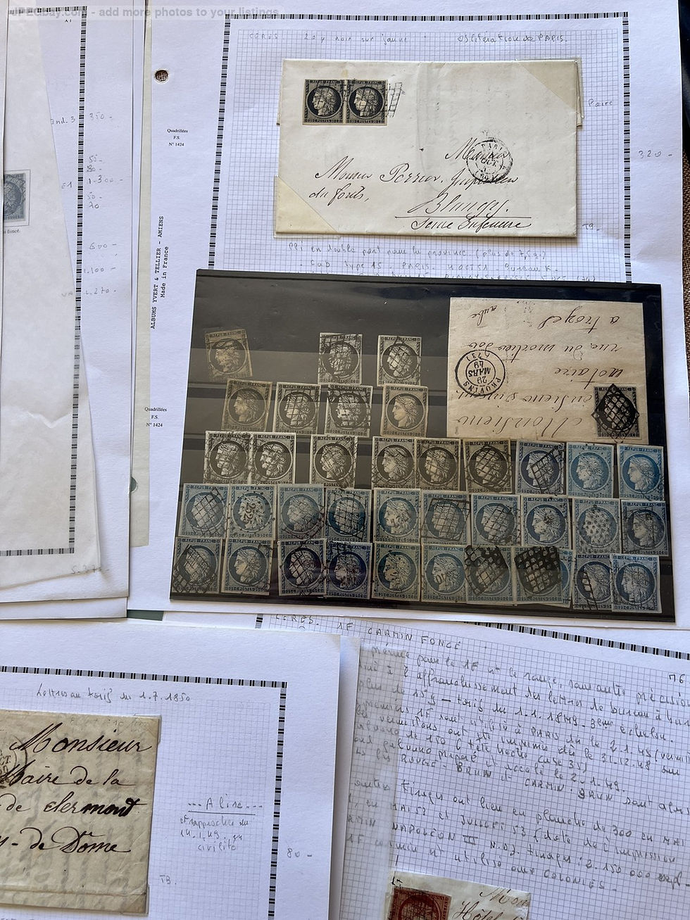 Thumbnail: Lot 1544 - Collection de France première émission 1849-1850 dt n°1x4,3,5,6+++