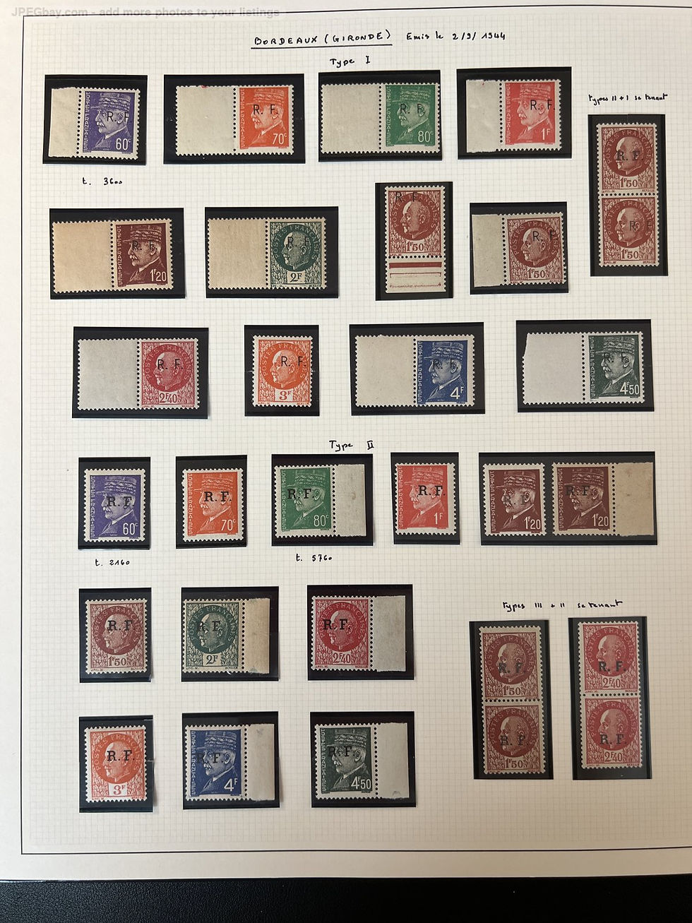 Thumbnail: Lot 1792 - Collection de France 5 albums 1849-1989 dt n°9,15,33,49,76,LIBÉRATION