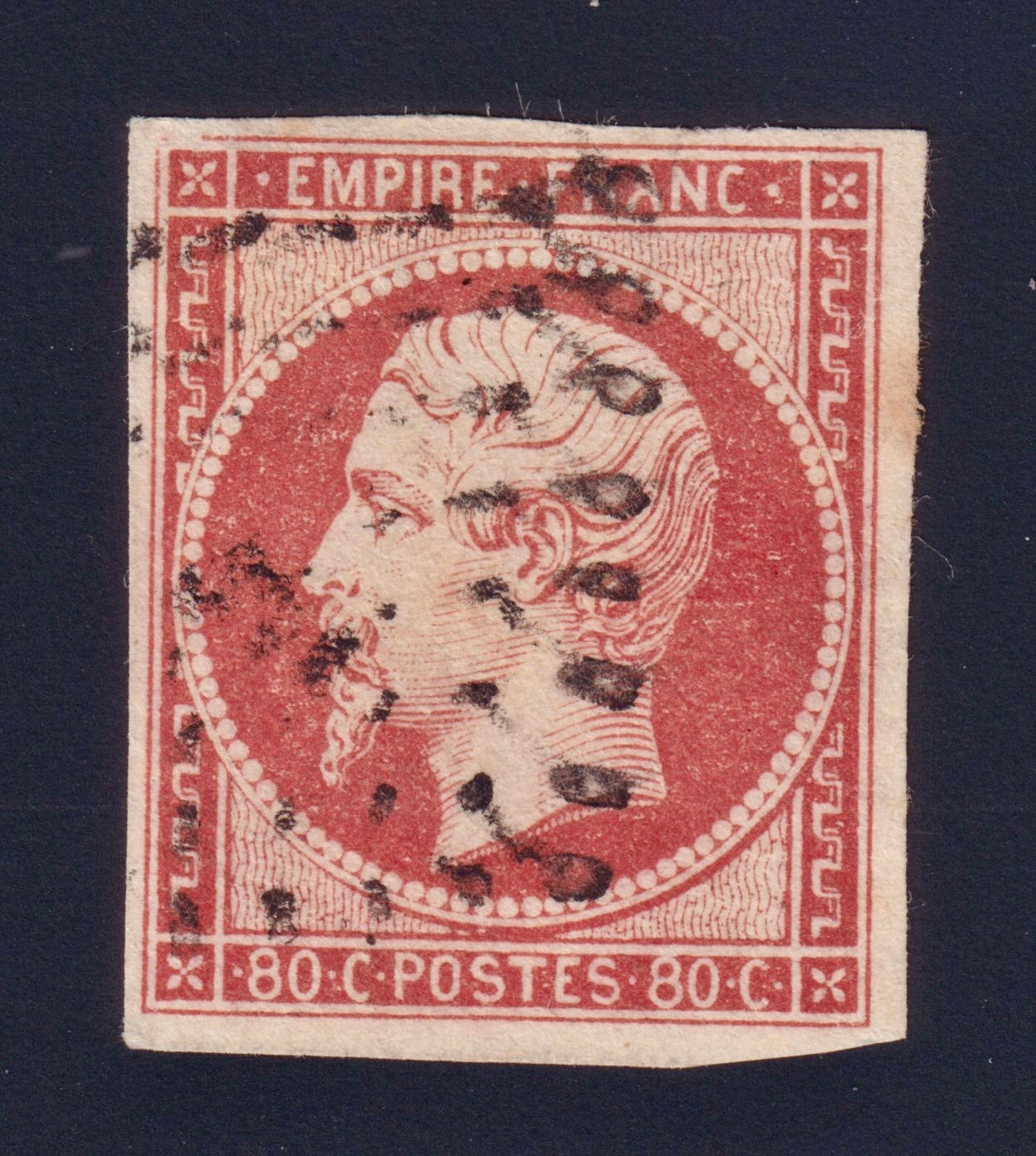 Lot 1736 - n°17Ad Napoléon 80c VERMILLONÉ TB - Signé Brun et Scheller