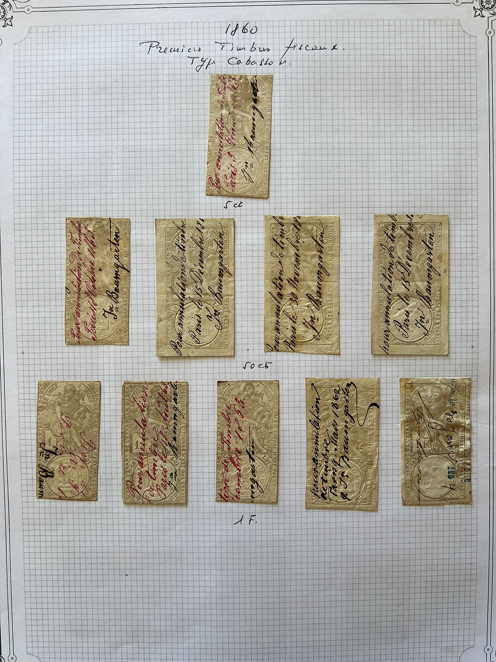 Miniature : Lot 1336 - Collection spécialisée FISCAUX 1860 -1964 dt oblitérations, courriers