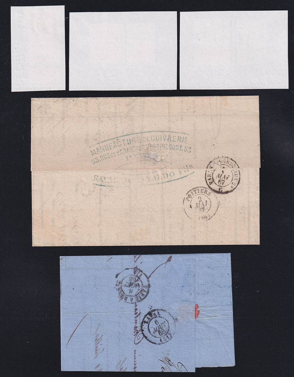 Miniature : Lot 1722 - Lot de variétés particulières sur n°29A/B dt carré, fer à cheval SUP