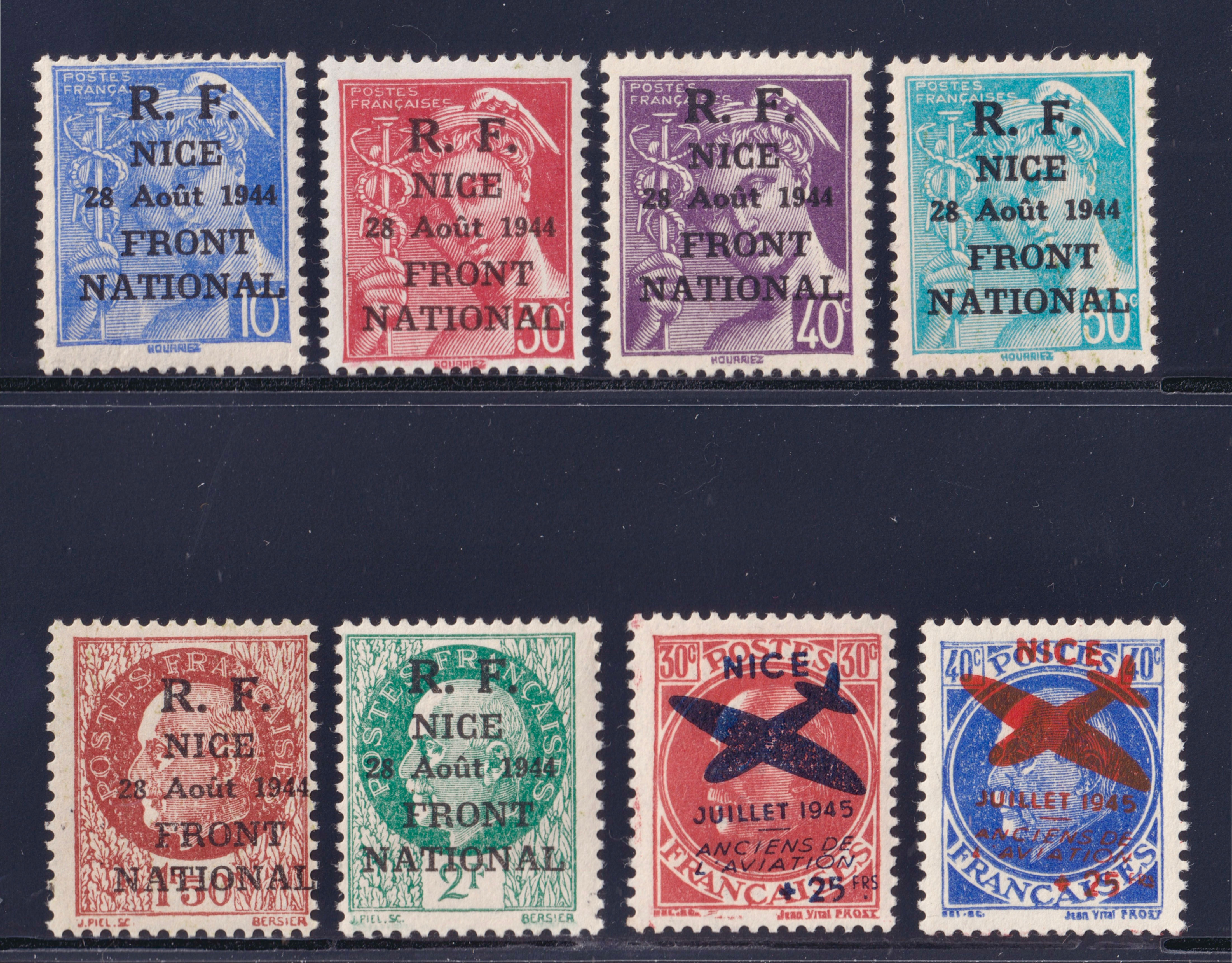 Lot 1621 - Libération (Nice) n°1 à 6(A) + n°13/14 (C) neufs ** TB - Signés