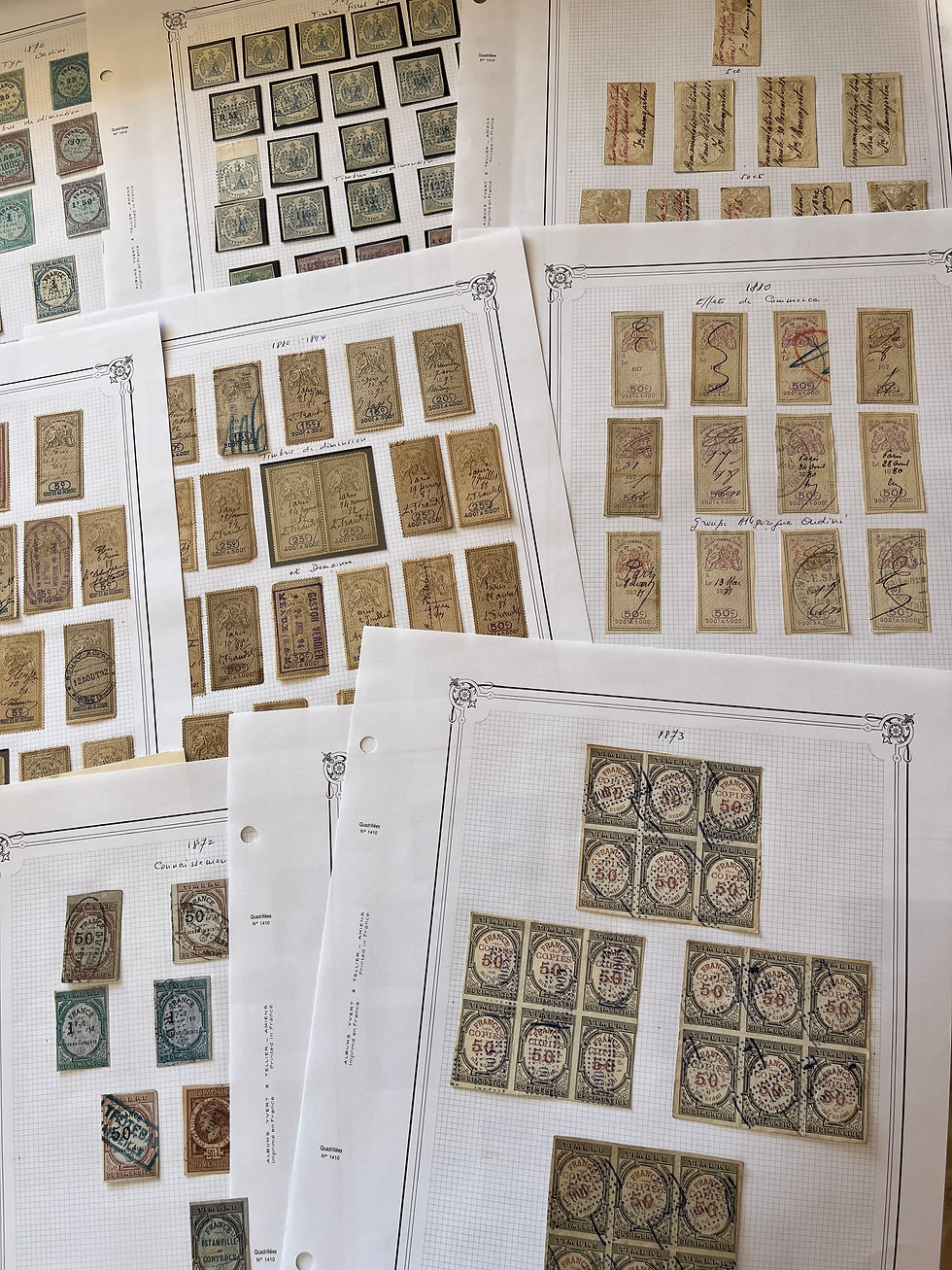 Miniature : Lot 1336 - Collection spécialisée FISCAUX 1860 -1964 dt oblitérations, courriers