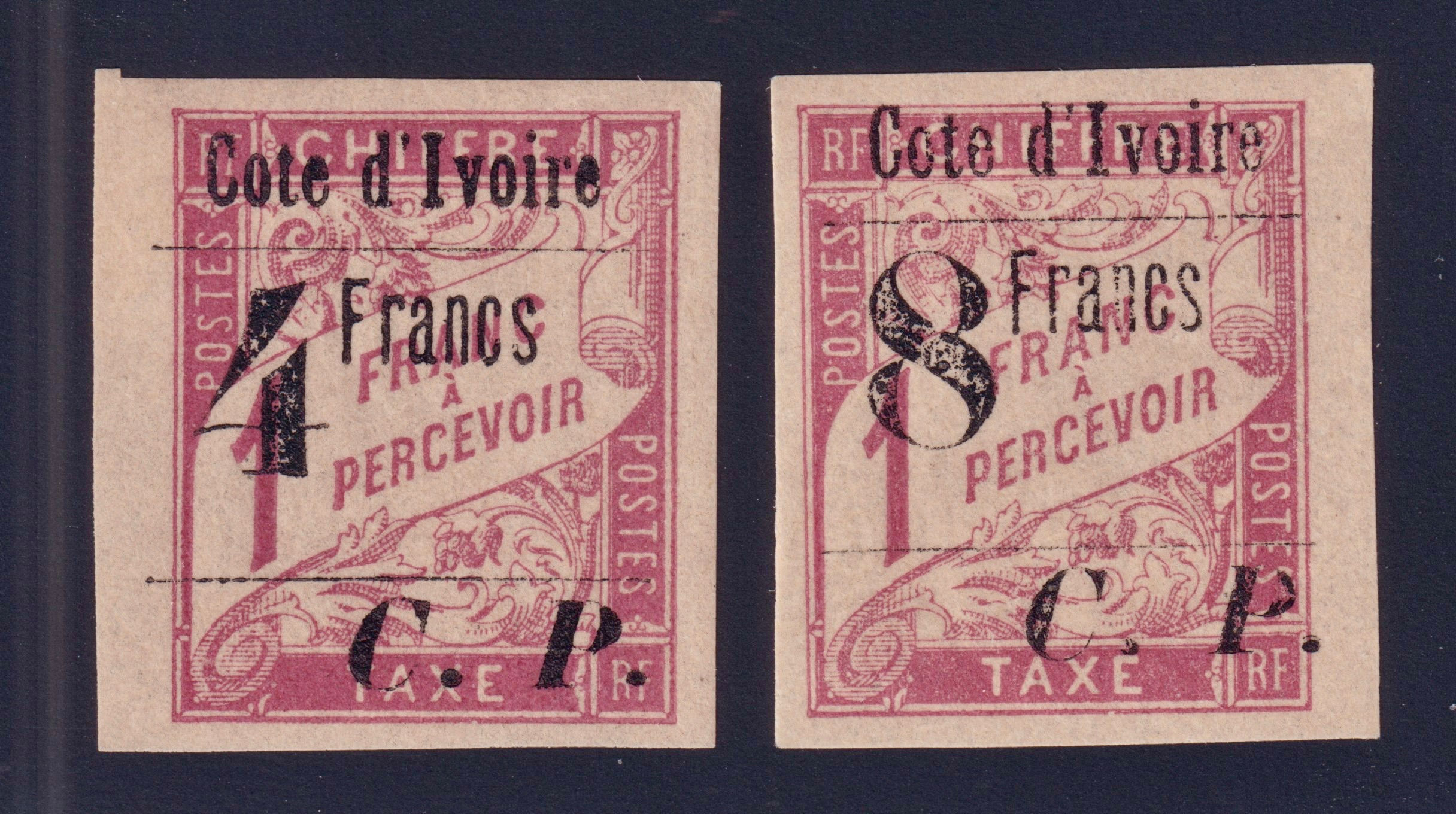 Lot 1595 - (Colonies) Côte d'Ivoire n°21/22 neufs * TB - Signés Scheller