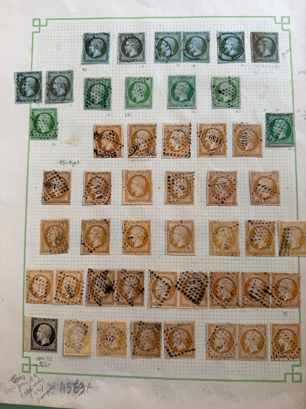 Thumbnail: Lot 1825 - Collection FRANCE 1849-1870 CLASSIQUES n°1,2,6,33,cornes,abeilles+++
