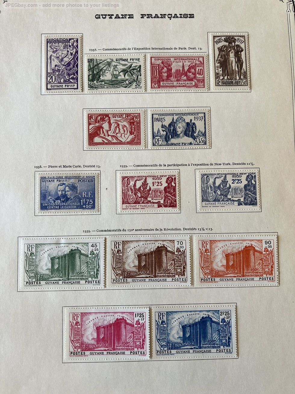 Miniature : Lot 1530 - (Colonies) : GUYANE : Collection 1881-1947 dt n°16à28 (sauf23,25) ++