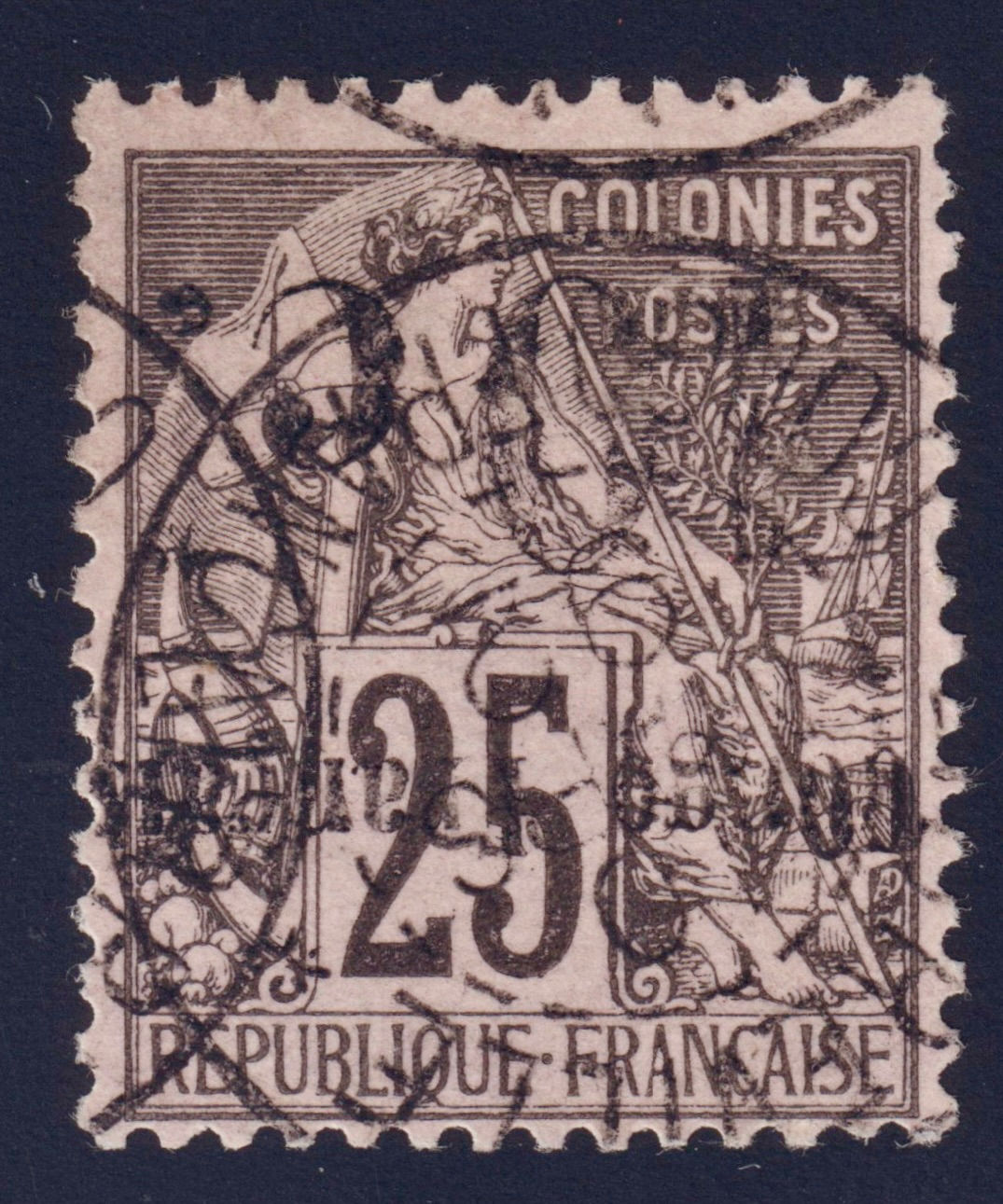 Lot 1602 - (Colonies) CONGO n°5c 10c s/ 25c SURCHARGE RENVERSÉE obl. TB - Signé