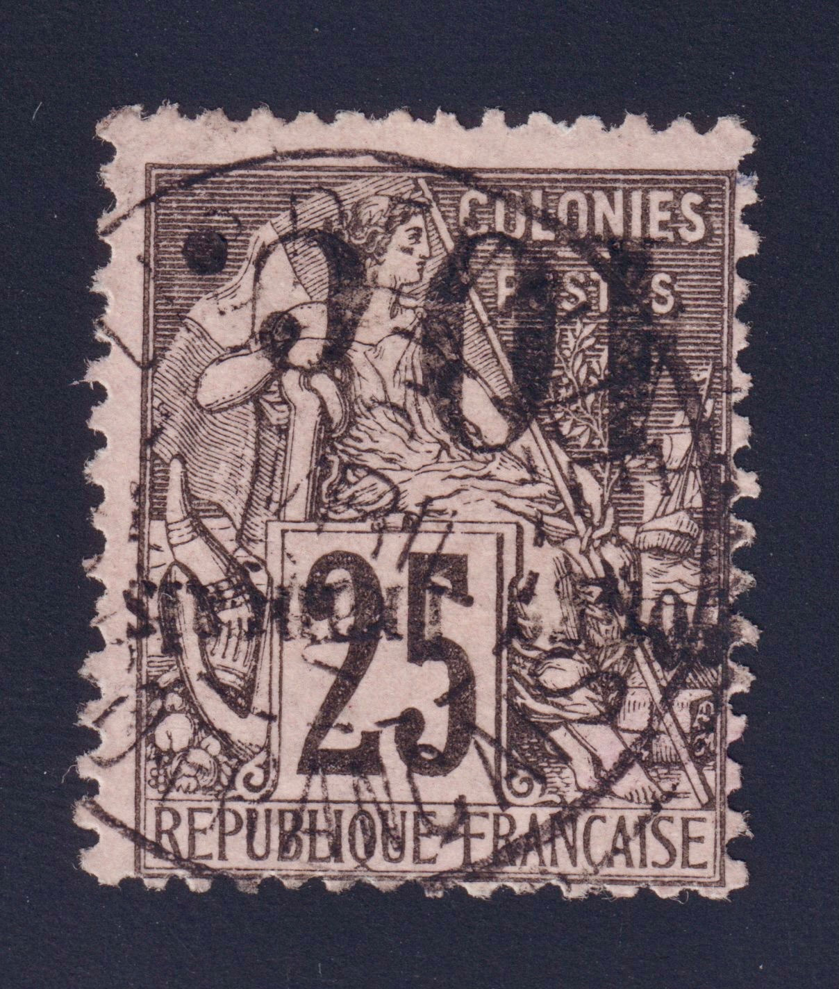 Lot 1601 - (Colonies) CONGO n°5c 10c s/ 25c SURCHARGE RENVERSÉE obl. TB - Signé