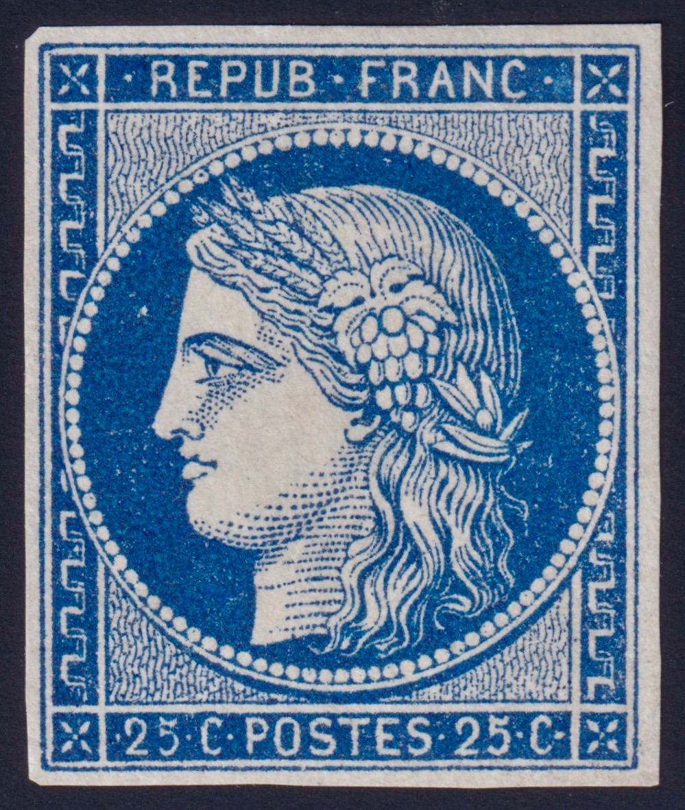 Lot 2116 - n°4i Cérès 25c BLEU FONCÉ neuf(*) sans gomme TB - Signé Brun