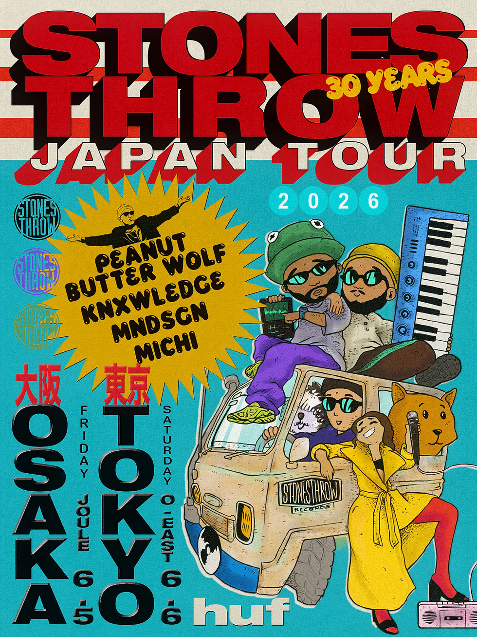 Stones Throw Recordsが2026年に創設30周年を迎えます。そのアニバーサリーを記念した、Japan Tourを東京・大阪の2都市で開催することが決定。