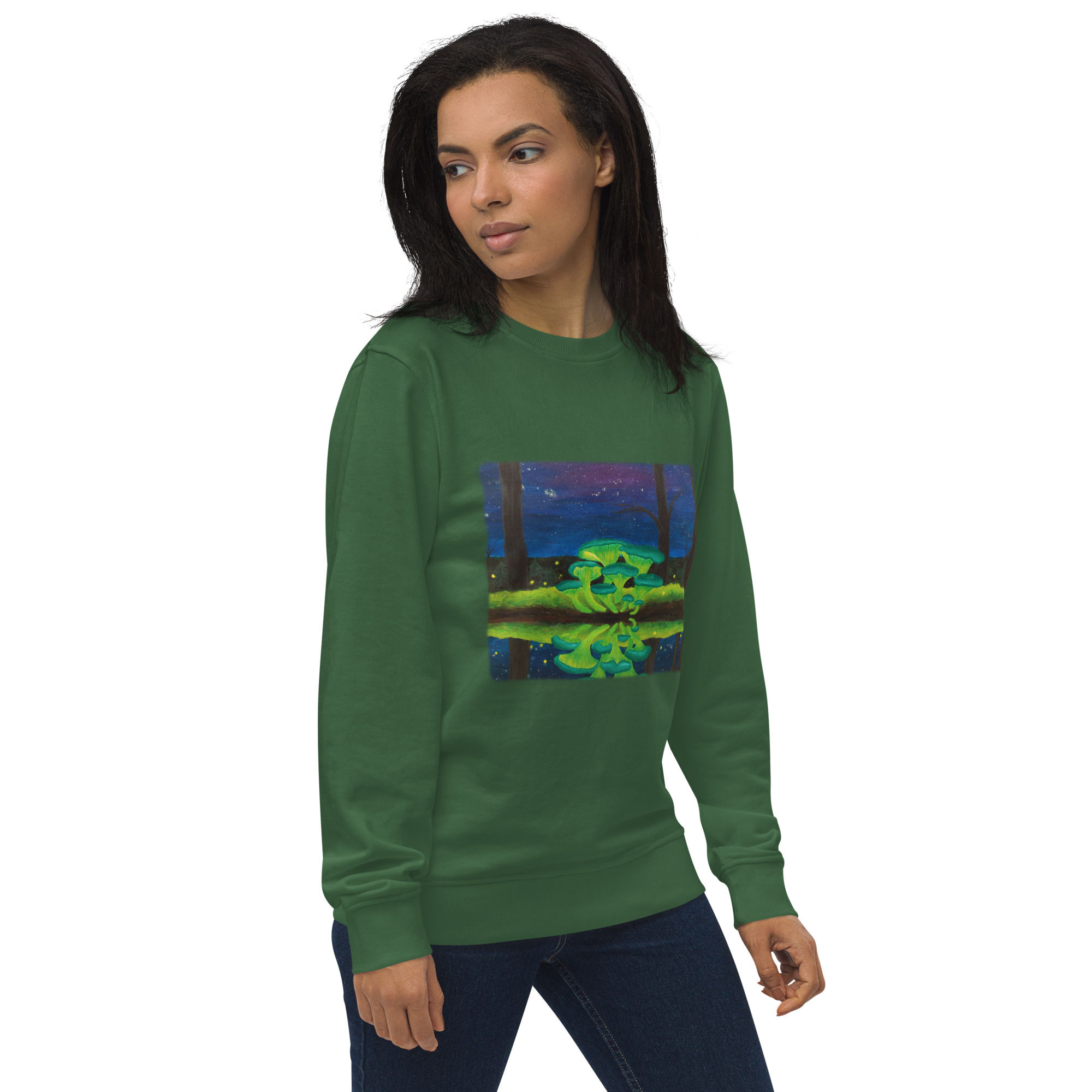 "Glowing Jack-o-Lanterns" - Unisex organic sweatshirt