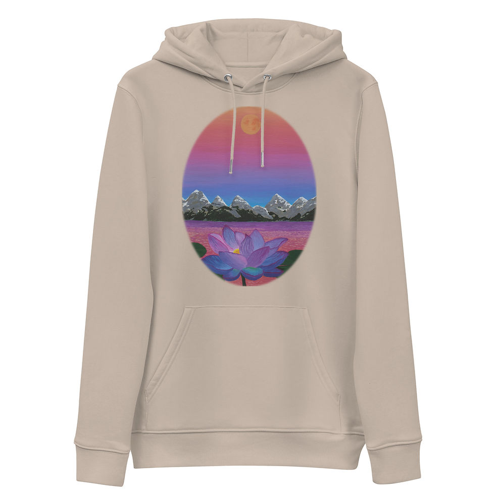 Thumbnail: Unisex essential eco hoodie - "Morning Lotus"