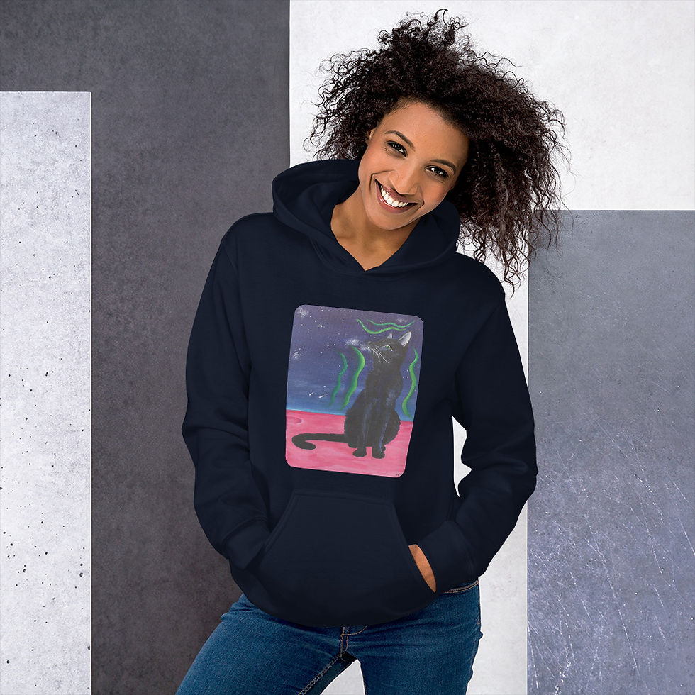 Thumbnail: Unisex Hoodie - "Her Majesty, The Black Cat"