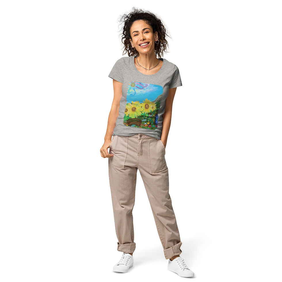 Thumbnail: Women’s basic organic t-shirt - "Chakra Garden"