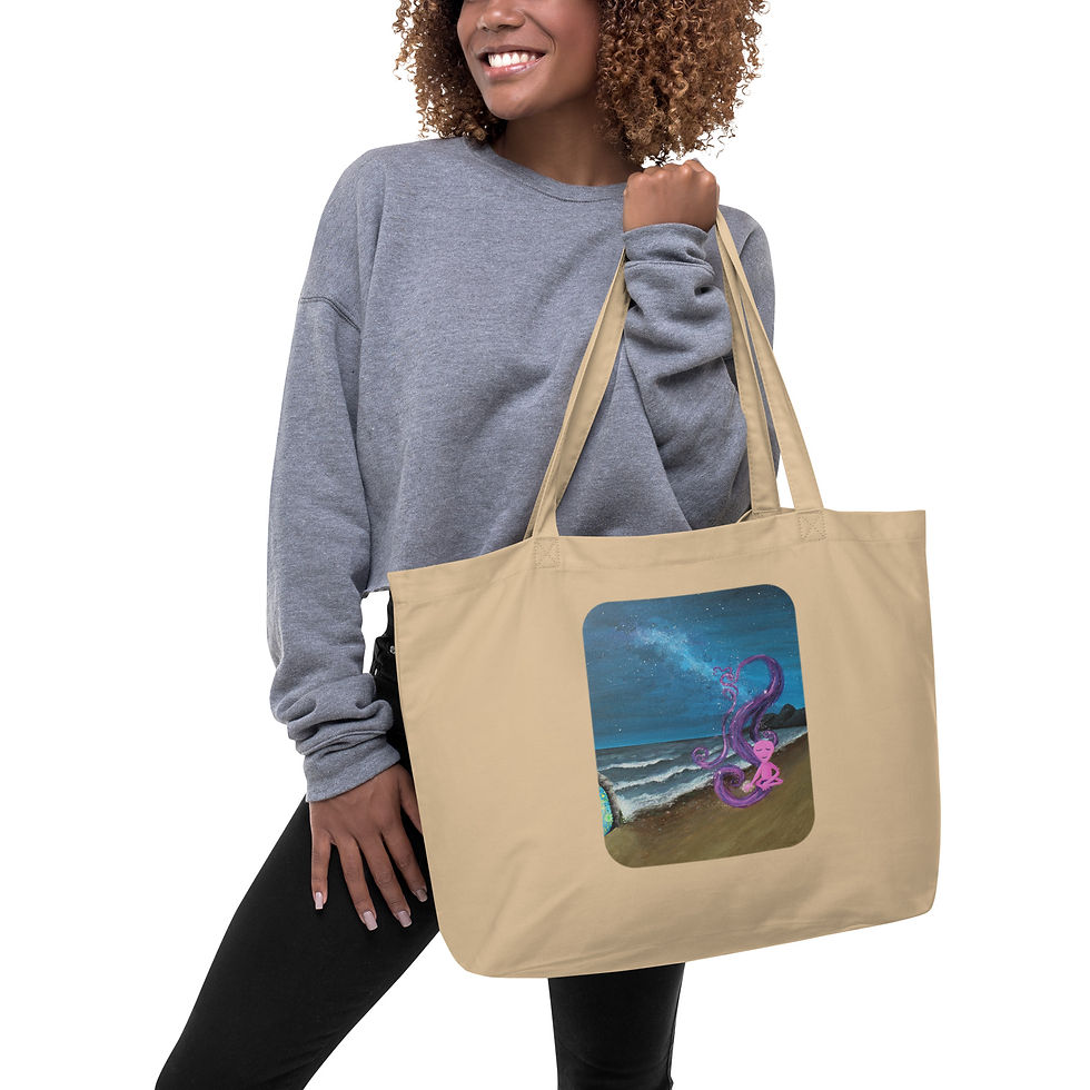 Thumbnail: "Space to Breathe" - Large organic tote bag