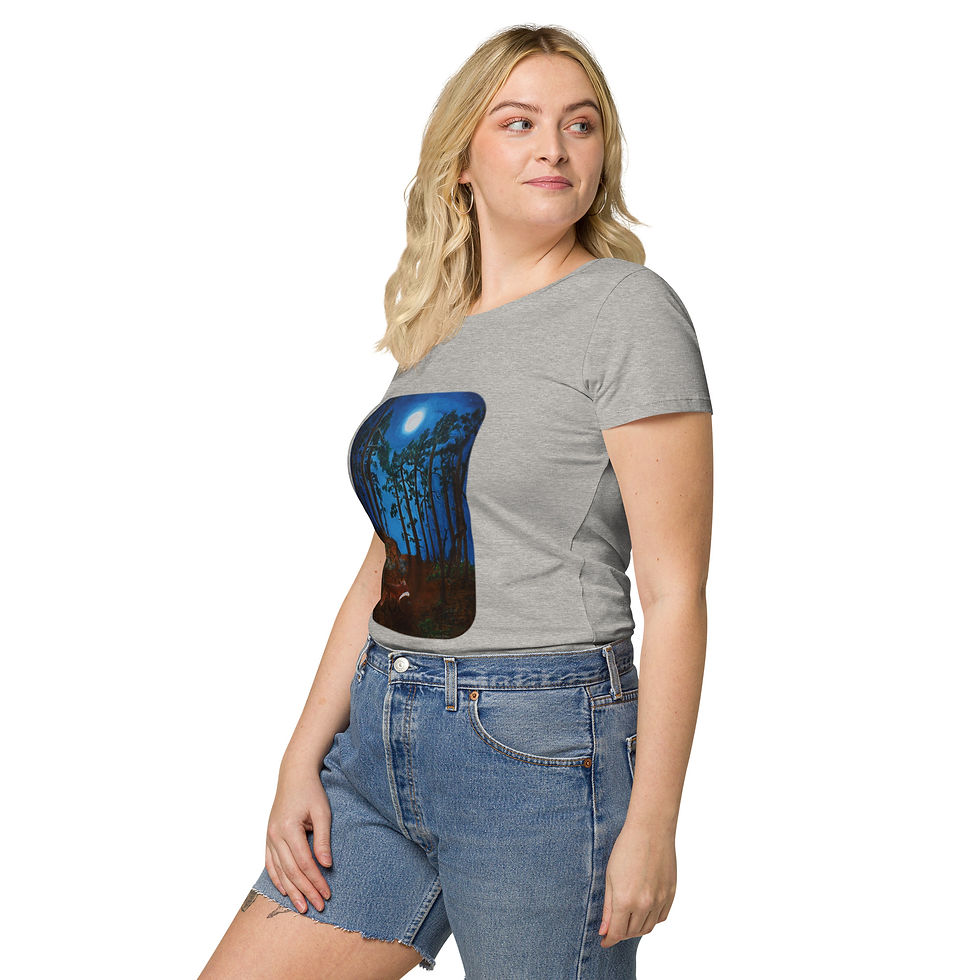 Thumbnail: Women’s basic organic t-shirt - "Night on South Ridge"