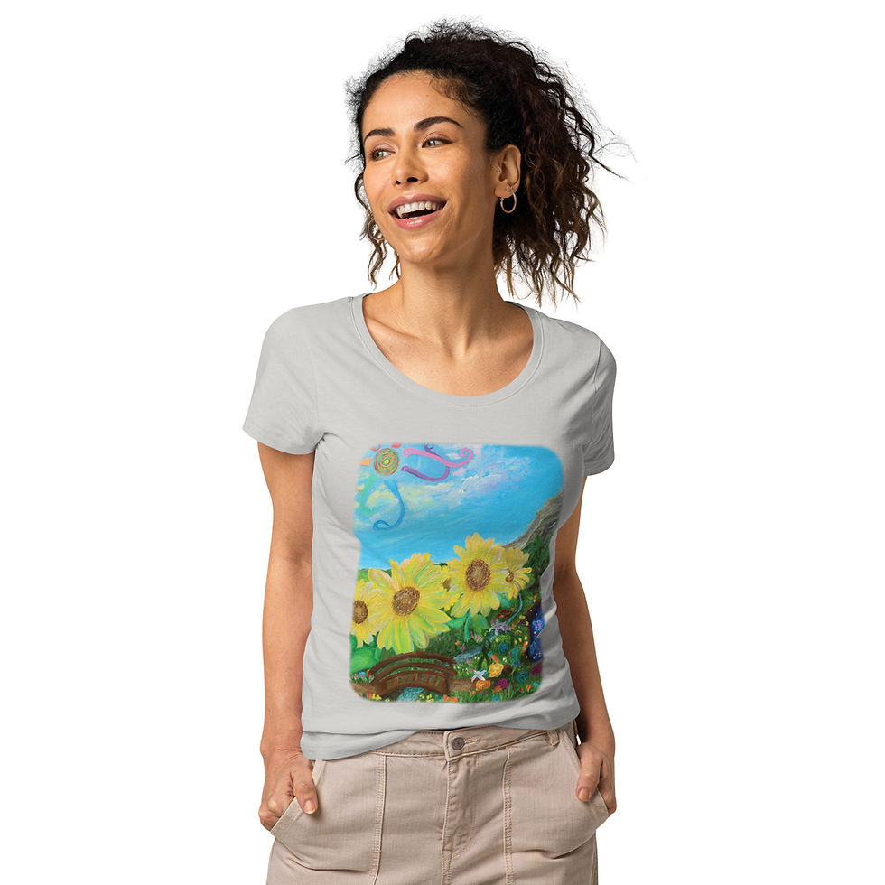 Thumbnail: Women’s basic organic t-shirt - "Chakra Garden"