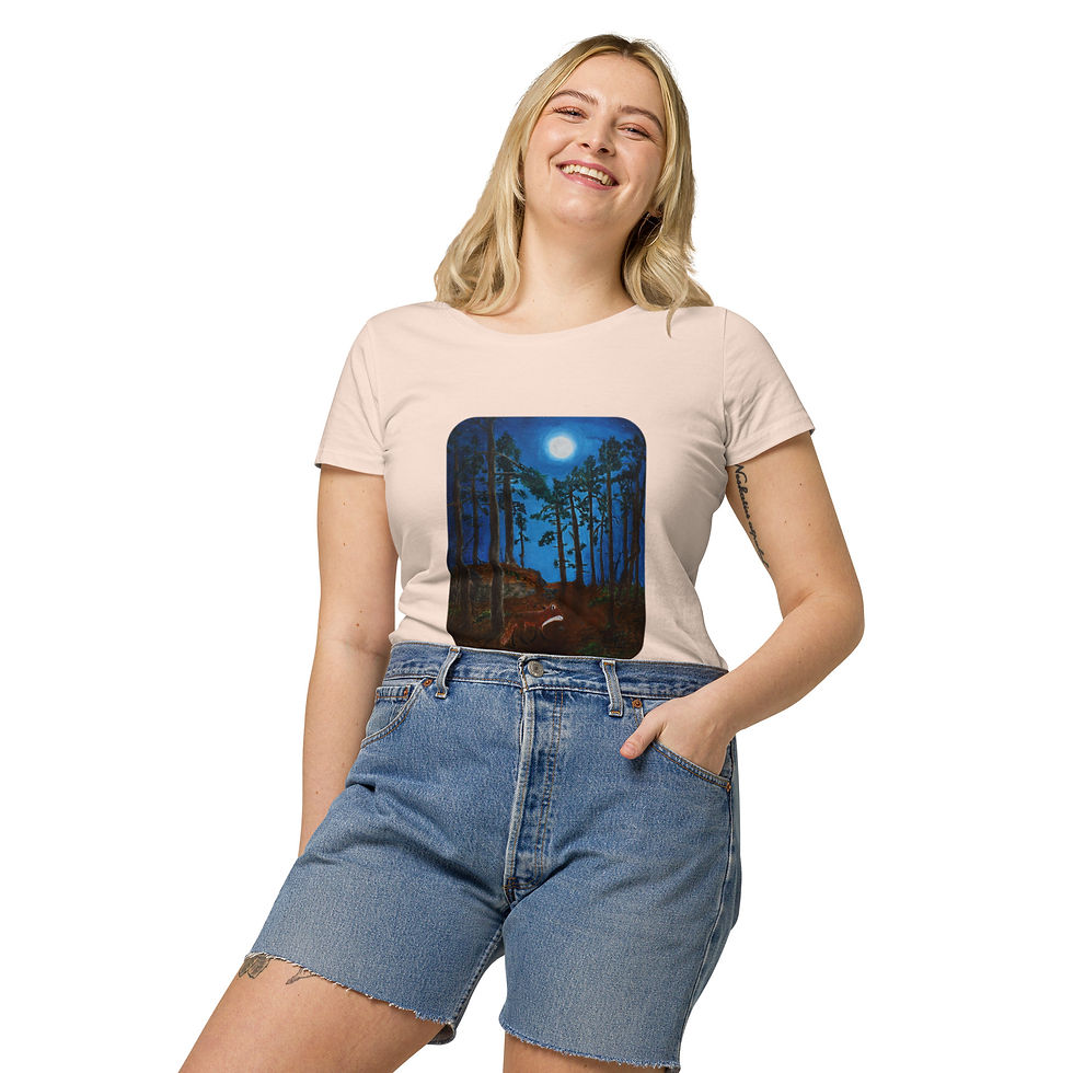 Thumbnail: Women’s basic organic t-shirt - "Night on South Ridge"