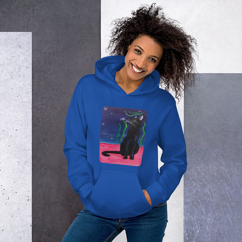Thumbnail: Unisex Hoodie - "Her Majesty, The Black Cat"