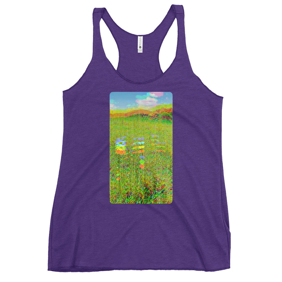 Thumbnail: "Technicolor Oxeye Daisies" - Women's Racerback Tank