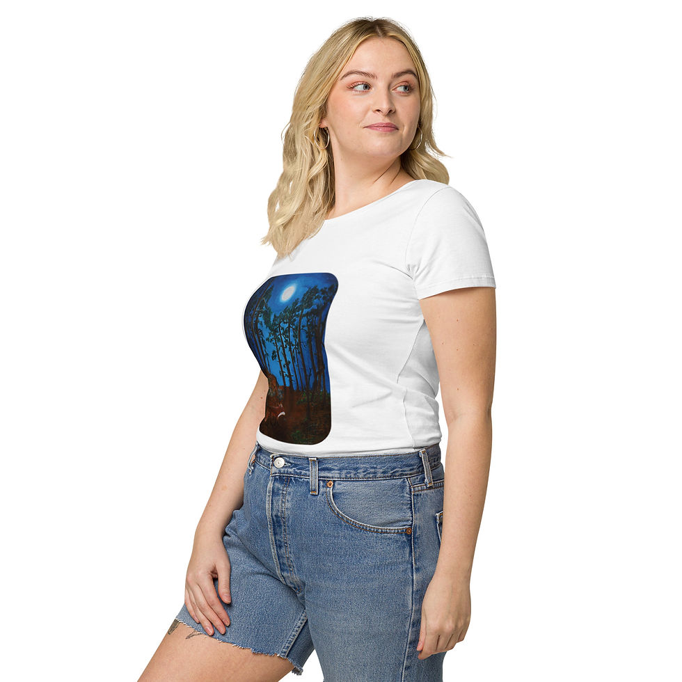 Thumbnail: Women’s basic organic t-shirt - "Night on South Ridge"