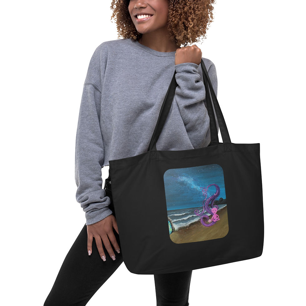 "Space to Breathe" - Large organic tote bag