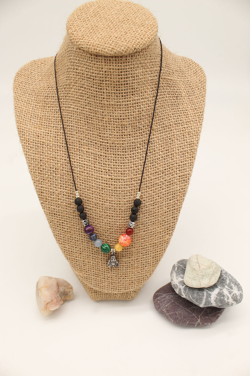 Thumbnail: 7 Chakras & Buddha Lava Rock Aromatherapy Necklace