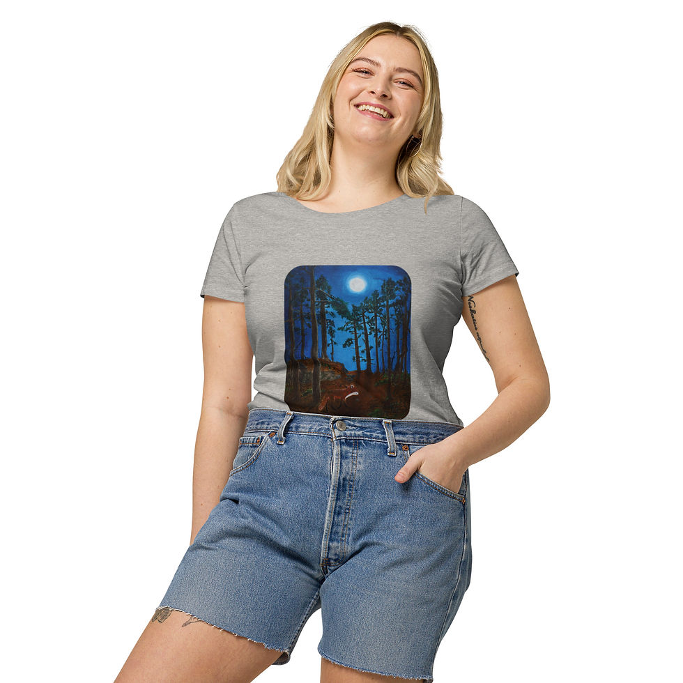 Thumbnail: Women’s basic organic t-shirt - "Night on South Ridge"