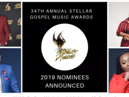 Nominees for 34th Annual Stellar Gospel Music Awards Announced, held March 29, 2019 in Las Vegas, NV