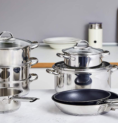 Amazon Basics 11-Piece Stainless Steel Induction Cookware Set Overview