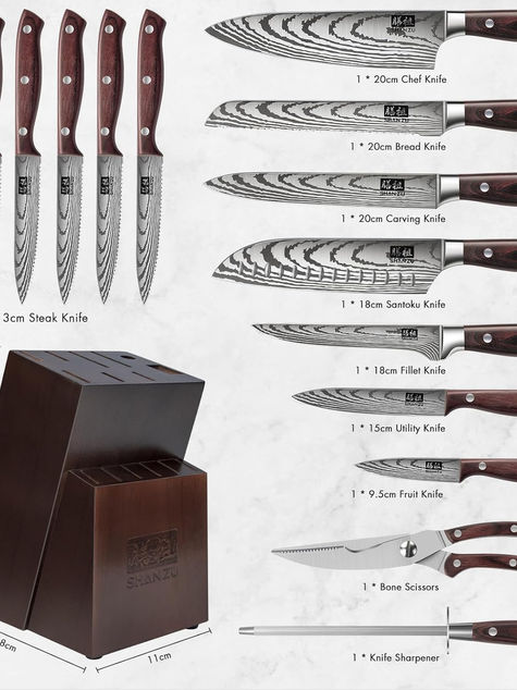 SHAN ZU 16-Piece Japanese Kitchen Knife Set Overview