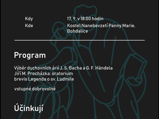 Nedělní koncert 17. září ZRUŠEN