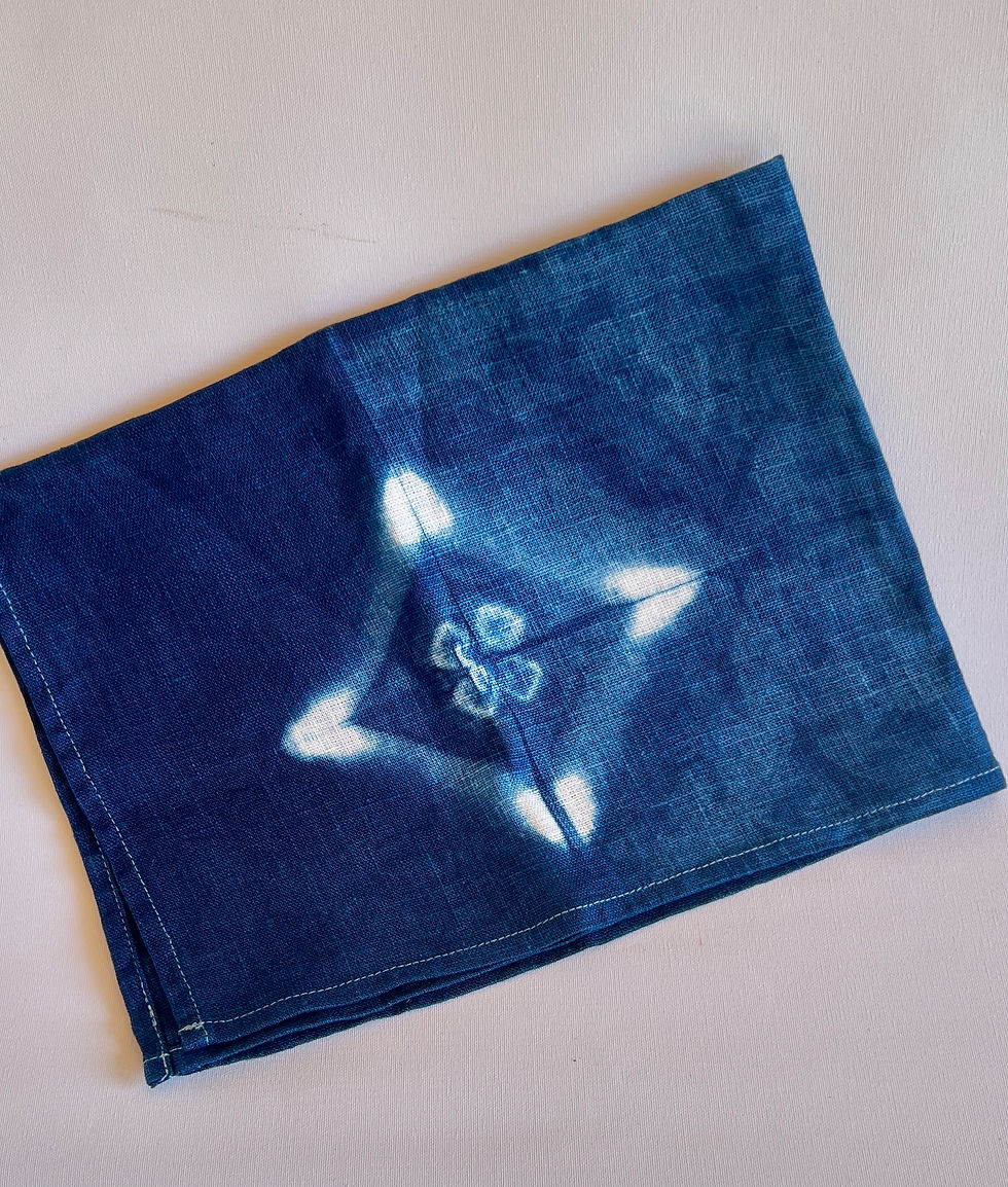 Thumbnail: Hand dyed indigo tea towel Nancy Brunton