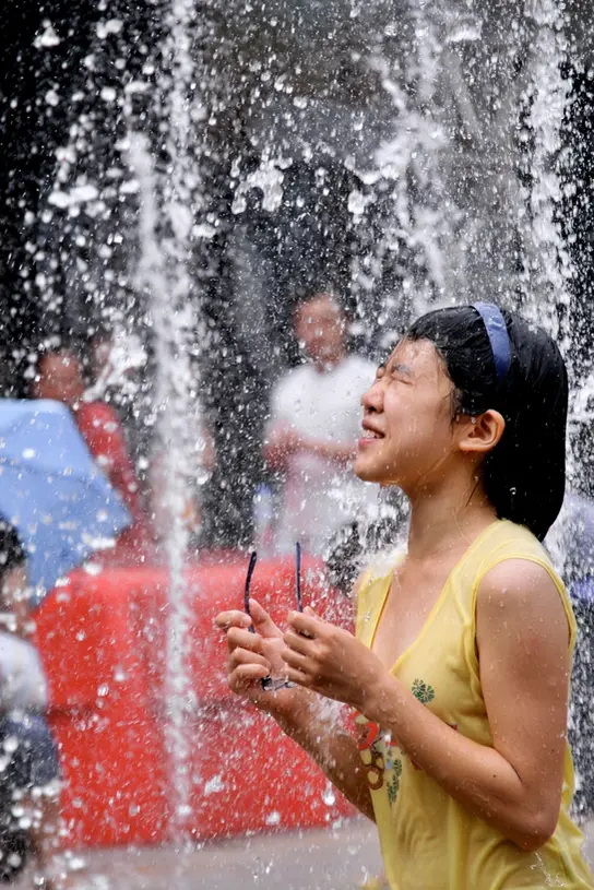 Kid playing in water